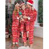 Ekouaer Christmas Onesie Matching Family Fleece Hooded One Piece Zipper Long Sleeve Pajamas with Pockets S-XXL(Christmas Red)
