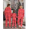 Ekouaer Christmas Onesie Matching Family Fleece Hooded One Piece Zipper Long Sleeve Pajamas with Pockets S-XXL(Christmas Red)