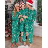 Ekouaer Christmas Onesie Matching Family Fleece Hooded One Piece Zipper Long Sleeve Pajamas with Pockets S-XXL(Green Snowflake)