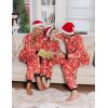 Ekouaer Christmas Onesie Matching Family Fleece Hooded One Piece Zipper Long Sleeve Pajamas with Pockets S-XXL(Reindeer Red)