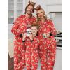 Ekouaer Christmas Onesie Matching Family Fleece Hooded One Piece Zipper Long Sleeve Pajamas with Pockets S-XXL(Reindeer Red)