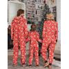 Ekouaer Christmas Onesie Matching Family Fleece Hooded One Piece Zipper Long Sleeve Pajamas with Pockets S-XXL(Reindeer Red)