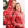 Ekouaer Christmas Onesie for Couples Zipper Hooded Adult Matching Onesie Pajamas with Pockets(Elk)