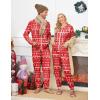 Ekouaer Christmas Onesie for Couples Zipper Hooded Adult Matching Onesie Pajamas with Pockets(Elk)