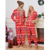 Ekouaer Christmas Onesie for Couples Zipper Hooded Adult Matching Onesie Pajamas with Pockets(Elk Snowflake)