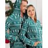 Ekouaer Christmas Onesie for Couples Zipper Hooded Adult Matching Onesie Pajamas with Pockets(Green Christmas Tree)