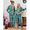 Ekouaer Christmas Onesie for Couples Zipper Hooded Adult Matching Onesie Pajamas with Pockets(Green Christmas Tree)