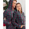 Ekouaer Christmas Onesie for Couples Zipper Hooded Adult Matching Onesie Pajamas with Pockets(Green Plaid)