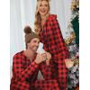 Ekouaer Christmas Onesie for Couples Zipper Hooded Adult Matching Onesie Pajamas with Pockets(Red Black Plaid)
