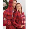 Ekouaer Christmas Onesie for Couples Zipper Hooded Adult Matching Onesie Pajamas with Pockets(Red Plaid)