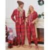 Ekouaer Christmas Onesie for Couples Zipper Hooded Adult Matching Onesie Pajamas with Pockets(Red Plaid)