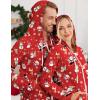 Ekouaer Christmas Onesie for Couples Zipper Hooded Adult Matching Onesie Pajamas with Pockets(Red Santa Snowman Pattern)