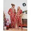 Ekouaer Christmas Onesie for Couples Zipper Hooded Adult Matching Onesie Pajamas with Pockets(Red Santa Snowman Pattern)