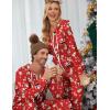 Ekouaer Christmas Onesie for Couples Zipper Hooded Adult Matching Onesie Pajamas with Pockets(Red Santa Snowman Pattern)