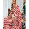 Ekouaer Christmas Onesie for Couples Zipper Hooded Adult Matching Onesie Pajamas with Pockets(Red White Stripes)
