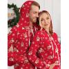 Ekouaer Christmas Onesie for Couples Zipper Hooded Adult Matching Onesie Pajamas with Pockets(Reindeer)