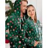 Ekouaer Christmas Onesie for Couples Zipper Hooded Adult Matching Onesie Pajamas with Pockets(Santa)