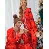 Ekouaer Christmas Onesie for Couples Zipper Hooded Adult Matching Onesie Pajamas with Pockets(Symbol)