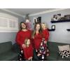 Ekouaer Christmas Pajamas Matching Family Pj Set Long Sleeve Tops and Plaid Pants for Sleepwear Soft Loungewear Pjs(Santa)