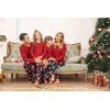 Ekouaer Christmas Pajamas Matching Family Pj Set Long Sleeve Tops and Plaid Pants for Sleepwear Soft Loungewear Pjs(Santa)