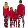 Ekouaer Christmas Pajamas Matching Family Pj Set Long Sleeve Tops and Plaid Pants for Sleepwear Soft Loungewear Pjs(Santa)