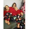 Ekouaer Christmas Pajamas Matching Family Pj Set Long Sleeve Tops and Plaid Pants for Sleepwear Soft Loungewear Pjs(Santa)