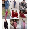Ekouaer Couples Matching Pajamas Sets Velvet PJs Set for Men and Women Velour Long Sleeve Sleepwear S-XXL(Black)
