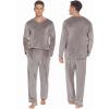 Ekouaer Couples Matching Pajamas Sets Velvet PJs Set for Men and Women Velour Long Sleeve Sleepwear S-XXL(Pink)