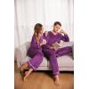 Ekouaer Couples Matching Pajamas Sets Velvet PJs Set for Men and Women Velour Long Sleeve Sleepwear S-XXL(Purple)