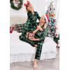 Ekouaer Couples Matching Pajamas Silk Long Sleeve Sleepwear Satin Soft Button Down Loungewear Pjs Set(Black and Green Plaid)