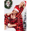 Ekouaer Couples Matching Pajamas Silk Long Sleeve Sleepwear Satin Soft Button Down Loungewear Pjs Set(Black and Red Plaid)
