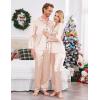 Ekouaer Couples Matching Pajamas Silk Long Sleeve Sleepwear Satin Soft Button Down Loungewear Pjs Set(Champagne)