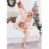 Ekouaer Couples Matching Pajamas Silk Long Sleeve Sleepwear Satin Soft Button Down Loungewear Pjs Set(Champagne)