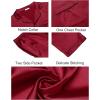 Ekouaer Couples Matching Pajamas Silk Long Sleeve Sleepwear Satin Soft Button Down Loungewear Pjs Set(Red)