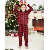 Ekouaer Family Christmas Pajamas Matching Sets Womens Mens Pjs Long Sleeve Sleepwear Holiday Lounge Sets(Black Red-buffalo Plaid)