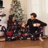 Ekouaer Family Christmas Pajamas Matching Sets Womens Mens Pjs Long Sleeve Sleepwear Holiday Lounge Sets(Black Snowman and Snowflake)
