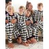 Ekouaer Family Christmas Pajamas Matching Sets Womens Mens Pjs Long Sleeve Sleepwear Holiday Lounge Sets(Black White-buffalo Plaid)