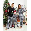 Ekouaer Family Christmas Pajamas Matching Sets Womens Mens Pjs Long Sleeve Sleepwear Holiday Lounge Sets(Black White-buffalo Plaid)