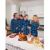 Ekouaer Family Christmas Pajamas Matching Sets Womens Mens Pjs Long Sleeve Sleepwear Holiday Lounge Sets(Navy Blue Lights)