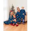Ekouaer Family Christmas Pajamas Matching Sets Womens Mens Pjs Long Sleeve Sleepwear Holiday Lounge Sets(Navy Blue Lights)
