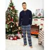 Ekouaer Family Christmas Pajamas Matching Sets Womens Mens Pjs Long Sleeve Sleepwear Holiday Lounge Sets(Navy Blue-santa Claus)