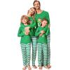 Ekouaer Family Pajamas Matching Sets Couples Long Sleeve Christmas Pjs Top with Long Green Stripe Pants PAT4 M