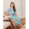 Ekouaer Long Nightgowns for Women Short Sleeve House Dress with Pockets Full Length Loungewear S-3XL(Blue Flower)