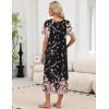 Ekouaer Long Nightgowns for Women Short Sleeve House Dress with Pockets Full Length Loungewear S-3XL(Pnik Flower)