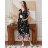 Ekouaer Long Nightgowns for Women Short Sleeve House Dress with Pockets Full Length Loungewear S-3XL(Pnik Flower)