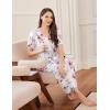 Ekouaer Long Nightgowns for Women Short Sleeve House Dress with Pockets Full Length Loungewear S-3XL(Red Flower)