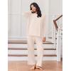 Ekouaer Lounge Sets for Women Long Sleeve Pajamas Fall Loungewear Soft Comfy Pjs Two Piece Travel Outfits Set(Beige)