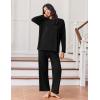 Ekouaer Lounge Sets for Women Long Sleeve Pajamas Fall Loungewear Soft Comfy Pjs Two Piece Travel Outfits Set(Black)
