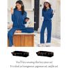 Ekouaer Lounge Sets for Women Long Sleeve Pajamas Fall Loungewear Soft Comfy Pjs Two Piece Travel Outfits Set(Dark Blue)