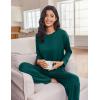 Ekouaer Lounge Sets for Women Long Sleeve Pajamas Fall Loungewear Soft Comfy Pjs Two Piece Travel Outfits Set(Green)